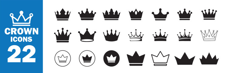 Crown Logo Vector Set, Luxury Royal Emblem Collection