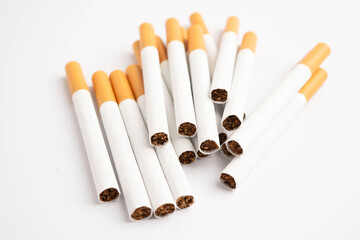Cigarette, roll tobacco in paper with filter tube, No smoking.