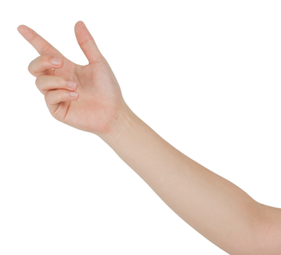 A human hand reaching out with a finger pointing upwards. - Powered by Adobe