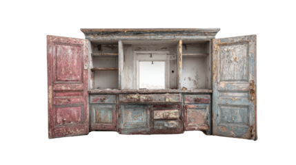 Urban Exploration Photography: Fascinating urban exploration photography of abandoned spaces and forgotten places, isolated on a Transparent background, PNG file.