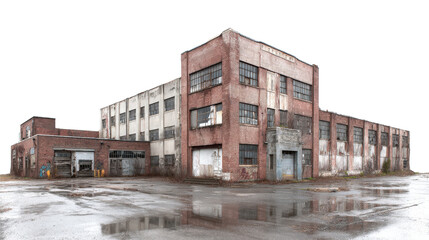 Urban Exploration Photography: Urban exploration photography of abandoned buildings, factories, and hidden urban spaces, isolated on a Transparent background, PNG file.