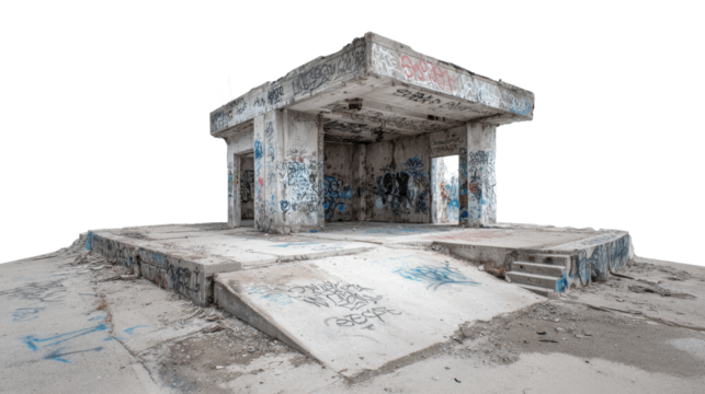 Urban Exploration Photography: Urban exploration photography capturing hidden, abandoned locations in cities, isolated on a Transparent background, PNG file.