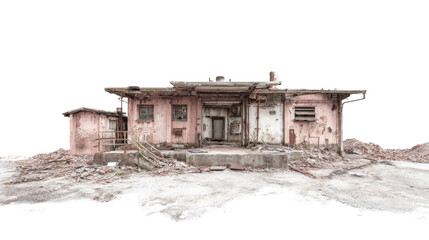 Urban Exploration Photography: Urban exploration photography of abandoned factories and hidden urban spaces, isolated on a Transparent background, PNG file.