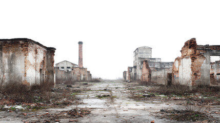 Urban Exploration Photography: Urban exploration photography of abandoned factories and hidden urban spaces, isolated on a Transparent background, PNG file.