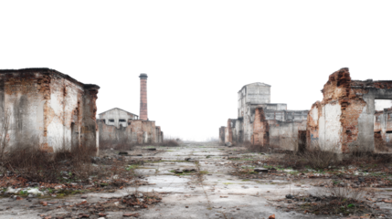 Urban Exploration Photography: Urban exploration photography of abandoned factories and hidden urban spaces, isolated on a Transparent background, PNG file.