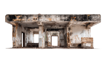 Urban Exploration Photography: Urban exploration photography of abandoned spaces and forgotten locations, isolated on a Transparent background, PNG file.
