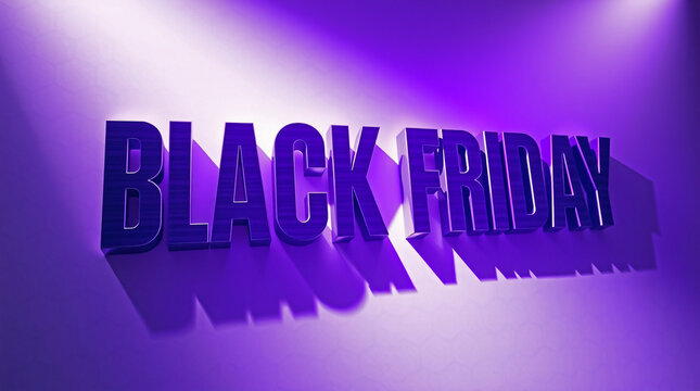 Black Friday sale event promotion advertising with bold typography and purple theme