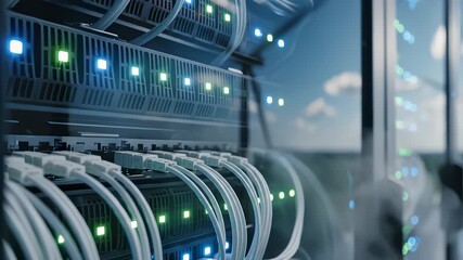 Data Center Supporting Wind Farm, Modern Data Technology Concept - Powered by Adobe