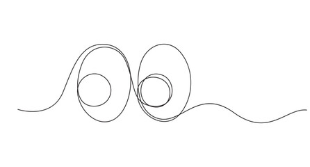 Obraz premium Continuous Line Art big Eyes icon,Minimalist Continuous Line Drawing of Expressive Eyes,