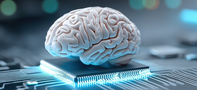 Brain on a microchip - Powered by Adobe