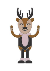 Happy Stylized Deer Character Icon