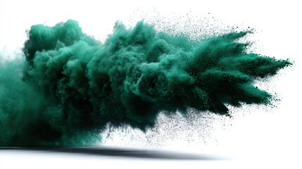 Green powder explosion in air