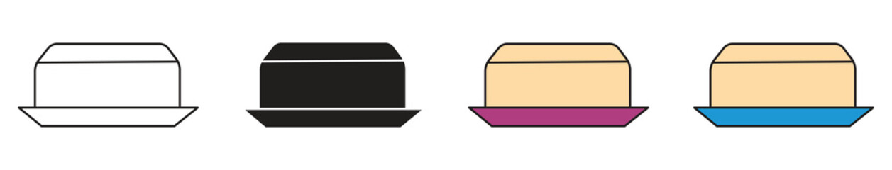 Butter Icon Set Illustration. Dairy Foods Vector Symbol , Vector Illustration.