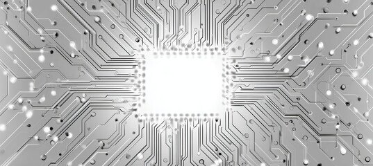 Computer microchip network board. Electronic circuit board. Hardware industry. Generative AI technology.