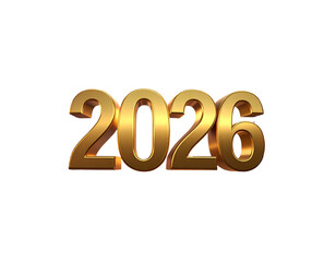 Luxurious Golden “2026” in Night Sky with 3D Firework Effects, Premium Celebration PNG