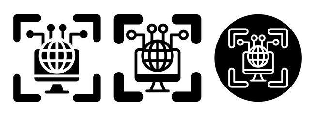 Network Scanner Icon Collection Glyph & Mixed Style