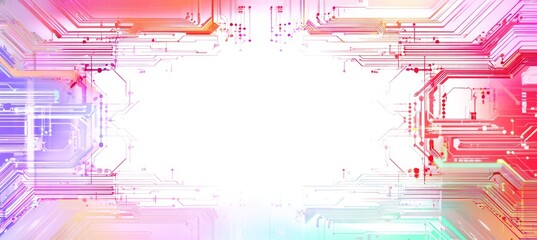 Circuit network motherboard frame. Wireless data transfer process. Copy space for text and advert. Generative AI technology.	
