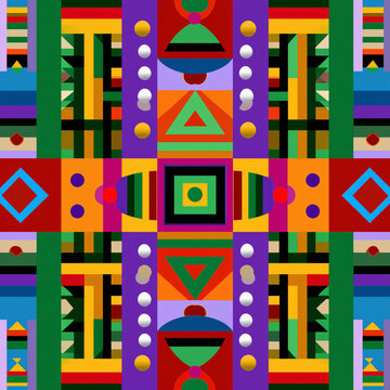 Vibrant african kente cloth pattern cultural textile art colorful design seamless geometry textile design bold aesthetic