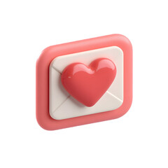 3d heart button icon symbolizing social love and connection.