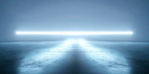 Endless Horizon Light Bar in Misty Blue Minimalist Space
