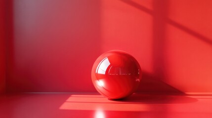 smooth bright  ball against red background