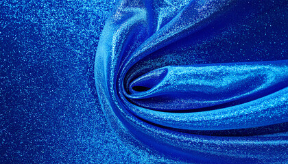 texture of wavy blue glitter closeup sparkling background