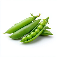 Fresh green peas in pod food photography minimalist setting culinary concept