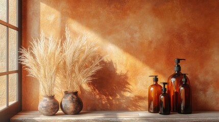 orange grunge background with decoration