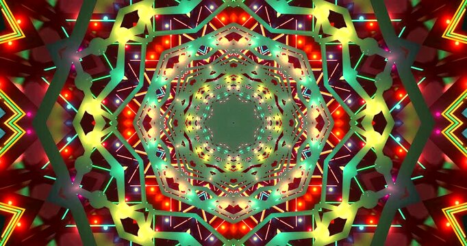 Tunnel view seamless looping video screensaver showcasing vibrant patterns and colors in a dynamic visual experience