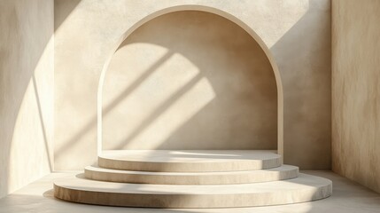 an empty cream minimalistic background with decor 