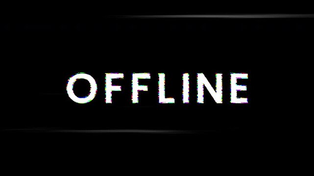 offline text glitch noise animation