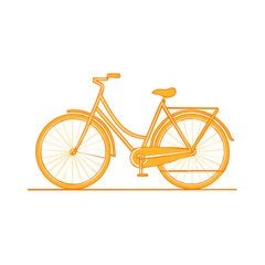 Fototapeta premium Stylish Gold Bicycle with Step-Through Frame for Comfortable Urban Travel