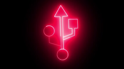 Abstract background with a glowing neon sign displaying a 3D arrow for business growth concept - Powered by Adobe