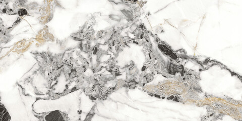 Black and white with golden natural marble texture