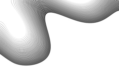 Abstract wave background, black and white wavy stripes or lines design. Overlay transparent background. Light blur effect