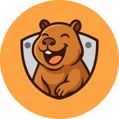 cute mascot logo capibara.eps