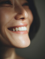 Close-up portraits of smiling women showing natural teeth and happiness