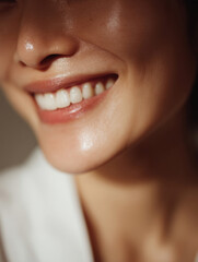 Close-up portraits of smiling women showing natural teeth and happiness
