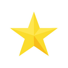 Obraz premium Single Golden Yellow Star Graphic Illustration with Faceted Design