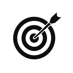 Dart hitting the center target, achieving business goals and hitting the success bullseye, reaching achievement focus