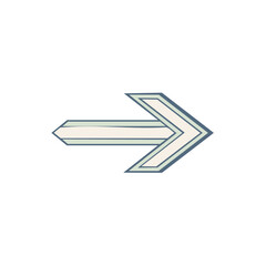 Fototapeta premium Stylized vintage hand drawn arrow illustration pointing to the right