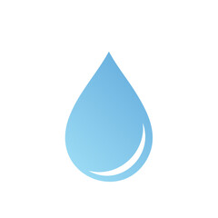 Simple blue water droplet symbol representing freshness purity and essential hydration