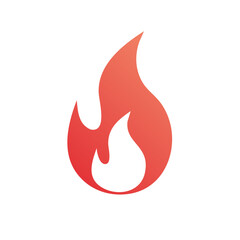 Flame Icon Graphic,  Burning Hot Fire Shape, Blaze Symbol Gradient, Heat Emblem, Warmth