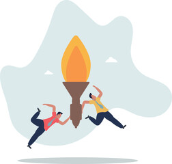 Successor plan, baton pass or transfer to new chosen leader, change new CEO or collaboration to achieve goal and win business competition concept.life and employment of people.