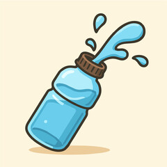 bottle vector with spilled water