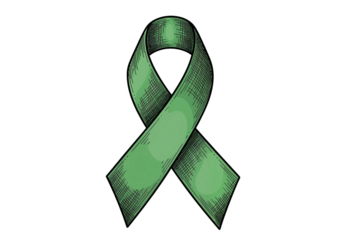 Green Ribbon Symbol Awareness, Support, Hope, Remembrance, Advocate for Causes, Charity, Solidarity.