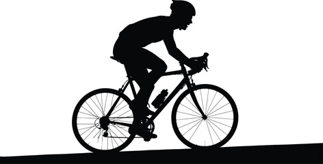 Fototapeta premium Vector art of cyclist riding bicycle
