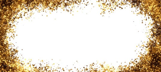 Abstract gold coin frame copy space background. Generative AI technology.	
