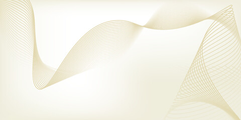 abstract wavy gold lines on transparent background