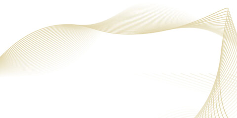 abstract wavy gold lines on transparent background